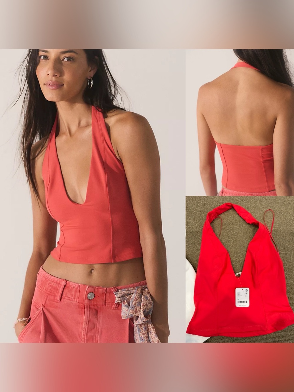 Free People Spill the Tea Plunge Halter Tank